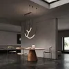 Candeliers modernos decoração macia Candelador de estar para sala de estar iluminação de cozinha ilha de cozinha simples escadas espirais personalizadas