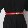 Ceintures de luxe en cuir véritable de vachette de haute qualité pour femmes 1.8 cm de largeur en acier inoxydable boucle de verrouillage robe pantalon ceinture ceinture
