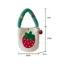 Kvinnor Canvas Tote Shopper Bag Stor ECO Shopping Strawberry Printing Shoulder Påsar för tjej Kvinnlig studentfällbar handväska