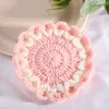 colorful Lace round cotton crochet table place mat pad Cloth placemat cup mug flower coaster doily kitchen Christmas decor