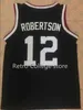 SJZL98 Svart 12 Oscar Robertson Cincinnati Bearcats Basketball Jersey sys