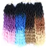 18 pouces déesse Locs Crochet cheveux ondulés Faux pour les femmes noires Ombre avec des extrémités bouclées synthétiques tresses Extensions de cheveux LS12