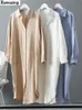 Long Sleeve Women Shirt Dress Spring Autumn Casual Buttons Loose Clothes Robe Femme Vestido 220418