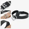 Cinturones de doble fila con ojales, cinturón negro de aleación a la moda para mujer, de lujo para hebilla de Pin, vaqueros decorativos para mujer, cinturones Retro PunkBelts Fred22