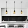 Tavan Işıkları Modern Cam Kapak Yemek Odası Yatak Odası Mutfak Bar Endüstriyel Stil Asma Lamba Minimalist Aydınlatma Fikstürü