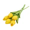 Dekorativa blommor kransar 10st tulpaner konstgjord bukett vit riktig touch pu tulp mariage calla för hem bröllop fest dekorationdecorat