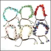 Шармовые браслеты ювелирные изделия Натуральный хрустальный камень энергия из бисера веревки с плетеной для мужчин женщин любовника C Dhsqd