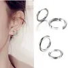Hoop Huggie Classic Circle Earrings Women Anti-Allergic Ear Buckle 1Pair Stainless Steel for Jewelry Association