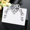 Wedding Invitations 50 pcs Laser Cut Heart Shape Table Name Place Business Card Decoration Seat Gold Pink Card Party Favor Placement