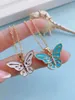 Pendant Necklaces Fashion Enamel Butterfly Necklace Lucky Party Wedding JewelryPendant