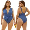 Kvinnors badkl￤der Kvinnor i plus -storlek 5xl Beach Style Bikinis Shorts Bodysuits Kvinnor Partihandel Randig Bodycon Stretch