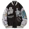 Hombres Mujeres Carta Bordado Varsity Chaquetas Japonés Delgado de gran tamaño Primavera Otoño Chaqueta de béisbol Abrigo Hip Hop Harajuku College T220816