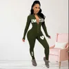 Kvinnor plus storlekar S-5XL Jumpsuits Designer 2023 Ny Sexig Slim All-In-One Pants Solid Letters Tryckt Sports Rompers