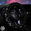 Steering Wheel Covers Snowflake Diamond Rhinestones Car Cover 37-38cm Elastic Without Inner Ring Band ProtectorSteering