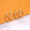 Fashion Stud Womens Big Circle VOV Simple Gold 925s Hypoallergenic Earrings Hoop Earrings for Woman High Quality Luxury Designer Jewelry