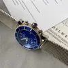 AAA High quality watch Luxury fashion stainless steel metal blue bezel 1884 New Men's Watch Quartz sport movement designer