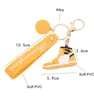 3D mini sneakers skor nyckelringar män kvinnor mjuk pvc gummi nyckelring basket gym skor hänge nyckel kedja presenttillbehör