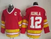 Mi08 Vintage 12 Jarome Iginla Hockey Maillots Hommes 2002 Nation Team Noir Rouge Cousu Chemises C Patch M-XXXL
