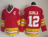 C2604 Vintage 12 Jarome Iginla Hokey Forma Erkekler 2002 Nation Team Siyah Kırmızı Dikişli Gömlek C Yaması M-XXXL