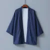 Vêtements ethniques Geskeey Vintage Ice Stripe Kimono Style Manteau Hommes Japonais Cardigan Taoïste Lâche Quatre Saisons FemmeEthnique