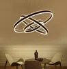 Lampy wiszące nowoczesne żyć żyrandol do jadalni sypialnia LED akryl lekki Dimmer okrąg