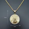 Pendant Necklaces Hip Hop Gold Color Stainless Steel Eye Of Horus Round Necklace For Men Jewerly Drop