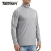 Tacvasen UPF 50 Sun UV Ochrona T Shirt Men S 1 4 Zip Pullover na zewnątrz wędkarstwo wędkarstwo WIĘKSZE WIĘCEJ Koszulki UV TEE TOPS 220620