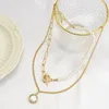 Collana girocollo con pendente a moneta di perle multistrato Collana da sposa con catena a nappa da sposa da donna