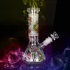 Tjock triangel Big Belly Glass Water Pipe Hookahs Ice Catcher Beaker Bongs Matrix Perc Recyling Dab Rig Oil Rigs Heady Bubbler Tree Branch Pryded