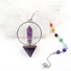 Cristal Natural Hexagonal Coluna Energia Pirâmide Chakra Pingente Divindade Divindade Chakra Cura Balance Pendulum275s