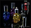 Crystal Skull Portable Alkohol Lamp Glass Hosah Rökning Rör Glas Gongs Oil Rigs Glass Bongs