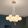 Pendant Lamps Nordic Planet Moon Chandelier Designer Creative Dining Room Bedroom Lamp Bubble Ball Net Red Ins Living ChandelierPendant