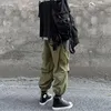 Men's Pants Men's Japanese Fashion Joggers Men Black Army Green Harajuku Cargo Large Both Side Pocket Street Man Wide Legs