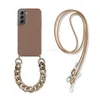 Collier de longe à bandoulière Étui à chaîne de marbre pour Samsung Galaxy S21 Ultra plus S20 Fe S10 S22 S 22 5G S9 S8 Soft TPU Back Cover 2843093