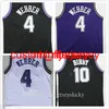 Deaaron 5 Fox Jersey Lila Svart Vit Retro Vintage Chris 10 Bibby Jason 4 Webber Mike 55 Williams Mens NCAA College Basketballtröja S-XXL