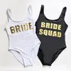 Bachelor Party Sexy Swimsuit Bride Squad Kąpiec Kąpiec Kobiet Kobiety stroje kąpielowe Plus Size Body Sexy Monokini Luxury Swimsuit 220518