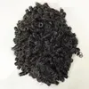 15mm curl sostituzione dei capelli remy vergini umani indiani legati a mano in PU base # 1b20 parrucchino maschio per l'America neri consegna espressa veloce