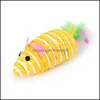 Mice Cat Toys Cute Fun Sisal Mouse Toy Chew Interactive Pet Rope Playing Kitten Teaser Drop Delivery 2021 Supplies Home Garden Qu6Fj