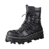 Designer-Big Size Martin Laarzen Hoge Top Lace Up Lederen Man Skull Boots 15 # 20 / 20D50