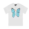 Vlones American Fashion Brand Blue Cartoon Crying Face Big v Printing半袖Tシャツの男性女性ゆるむ楽しいTシャツ5tyg