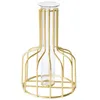 Décoratif en métal verre article d'ameublement décorations maison lumière luxe fleur séchée maison style nordique Y table vase simple 220421