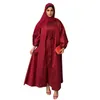 Plus Size Vestidos Autumn Satin Azul Solta Senhoras Vestido Longo 2022 Moda Cinto de Alta Qualidade Muslim Robe Tref Y2K XL