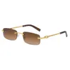 Rectangle Rimless Sunglasses Women Fashion Black Retro Square Frameless Sun Glasses For Men gafas de sol hombre