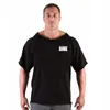 Erkek tankının üstleri Erkek Tişörtleri Fitness Erkekler vücut geliştirme gömlek Batwing Sleeve Rag Spor Salonu Kas Çalışma Gömlek2022Men's