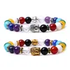 Pulseras para hombre, joyería de lujo, pulsera de Buda con cuentas de ancla de piedra Natural para hombres y mujeres, pulsera de Chakra de Lava