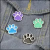 Pinos broches jóias desenho animado animal cão pata de pata forma broches crianças fofas coloras coloras pinos lapela