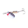 Hengjia 5pcs/box Rotating Spinner Fishing Lure 5.2g Spoon Sequins Metal Hard Bait Treble Hooks Wobblers Bass Pesca Tackle