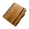 Spiral Notebook Wood Bamboo Cover With Pen Student Environmental Notepads wholesale School Supplies 1294 D3