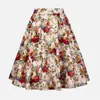 Arrival Summer A Line Vintage Floral Skirt 50s Pin up Style Rockabilly Swing Skirt Retro High Waist Midi Skirt 220401