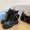 2022新しいP-House Three Corner Standard Shick Bottom Bott Boot Bealt Bag Waterproof Platform British Versatile Martin Boots Women